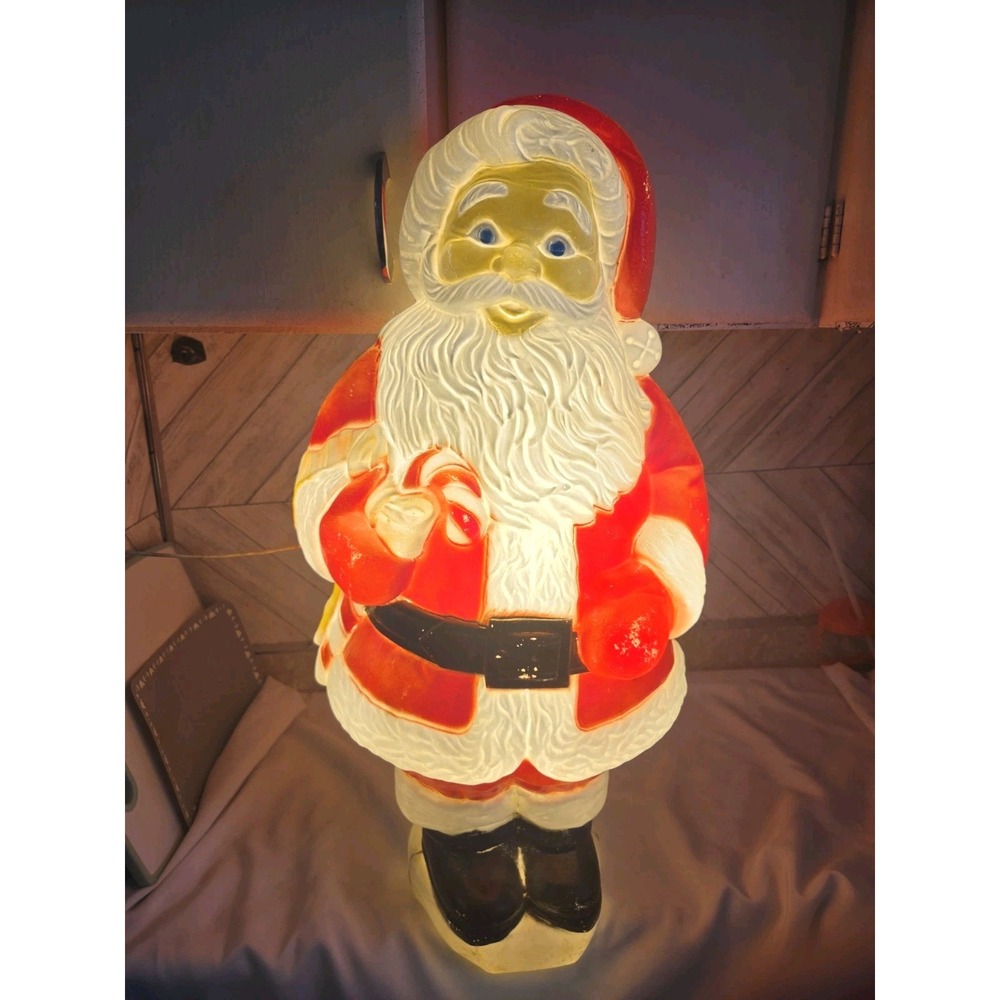 Grand Venture 30" Christmas Santa Claus W Candy Cane Blow Mold Yard Decor 1999